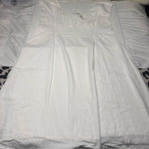 The Drop Melody Cap Sleeve White Eyelet Dress 3X – Flowy Summer Plus Size NWT